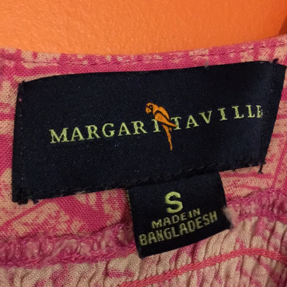 Margaritaville Pink Palm Patterned Wide Leg Pant Overall Jumpsuit Size Small XS - Picture 15 of 16